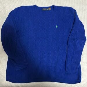 Polo by Ralph Lauren Men's Vibrant Blue Crewneck Sweater.